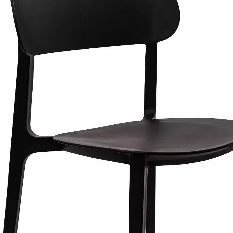 Chaise de patio empilable intérieur-extérieur avec dossier incurvé