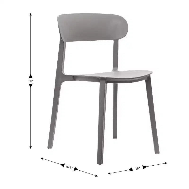 Chaise de patio empilable intérieur-extérieur avec dossier incurvé