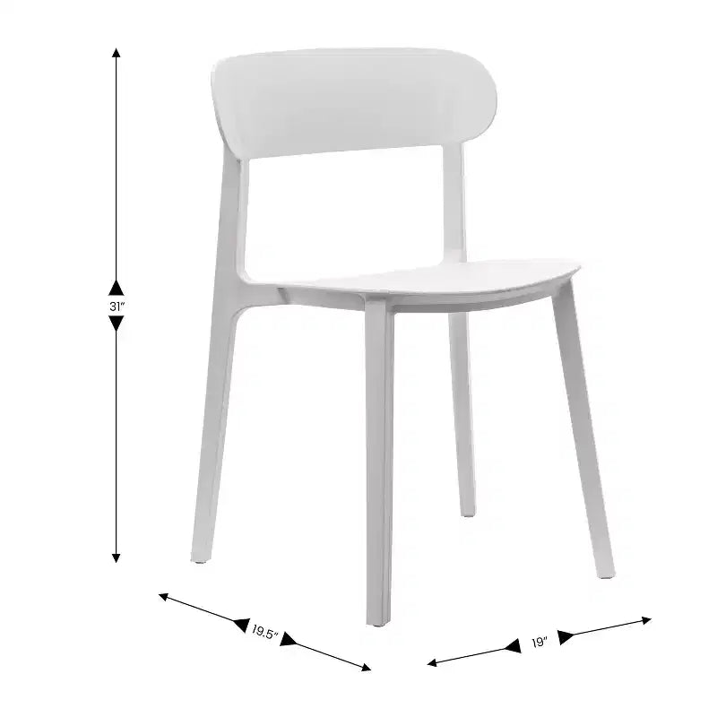 Chaise de patio empilable intérieur-extérieur avec dossier incurvé
