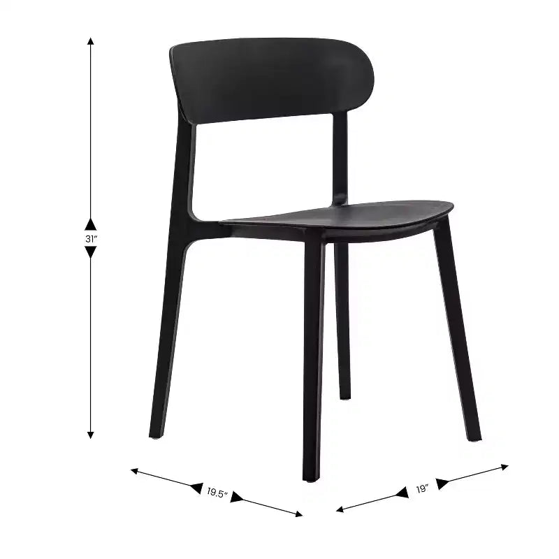 Chaise de patio empilable intérieur-extérieur avec dossier incurvé