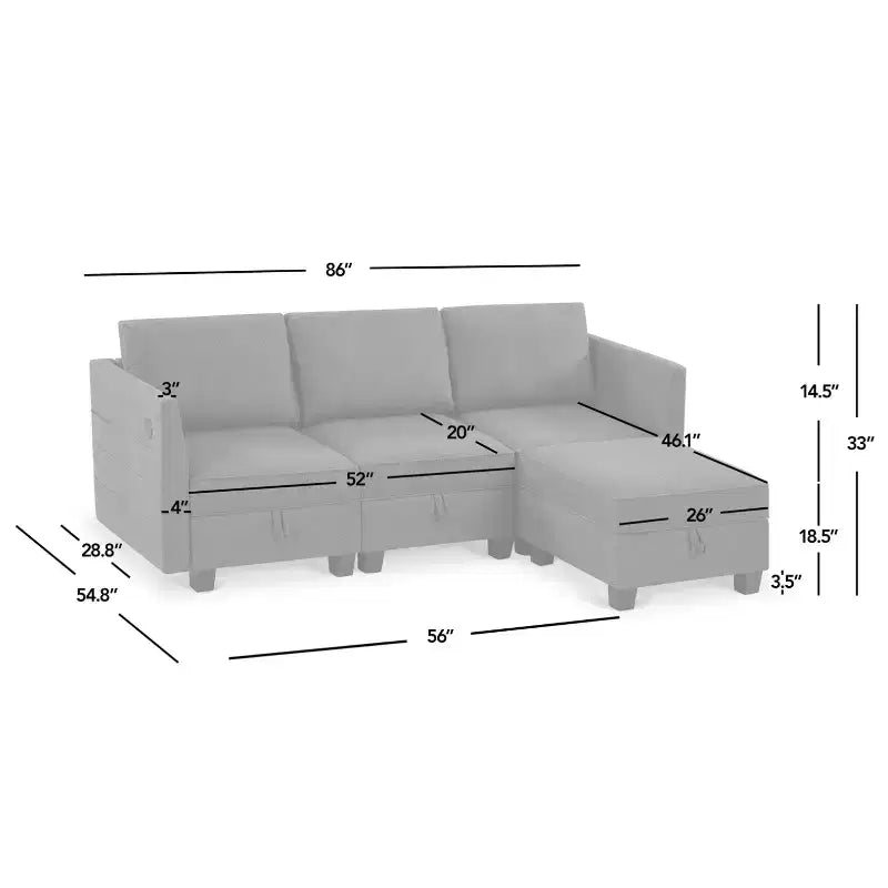 Canapé modulaire avec interface USB